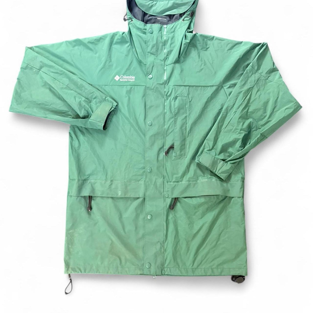 Men's Columbia Sportswear green waterproof rain jacket size medium